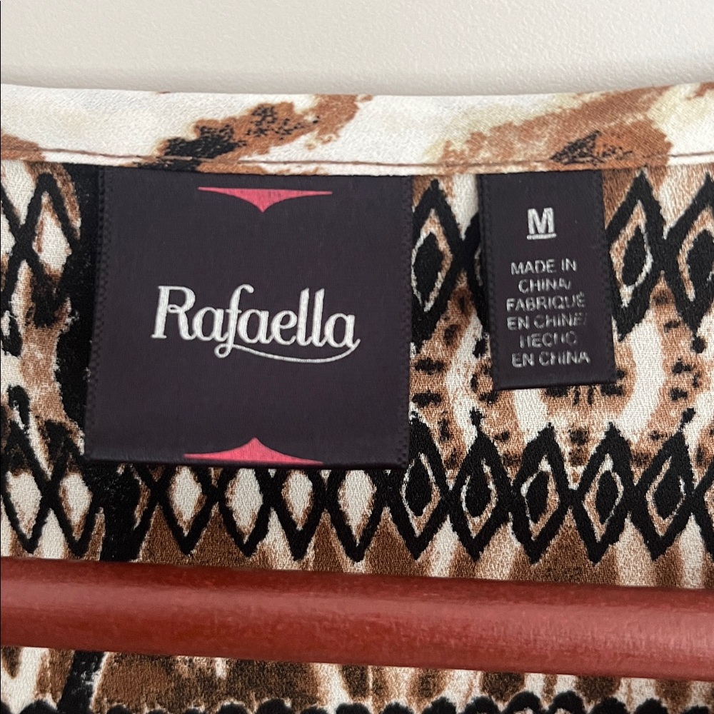 Rafaella Brown and Black Patterned Top - M - Picture 2 of 6